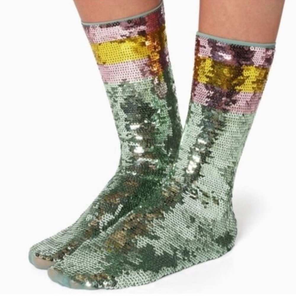 SALE 🔥 GUCCI Sequin Socks in Green, Pink, and Gold NWT